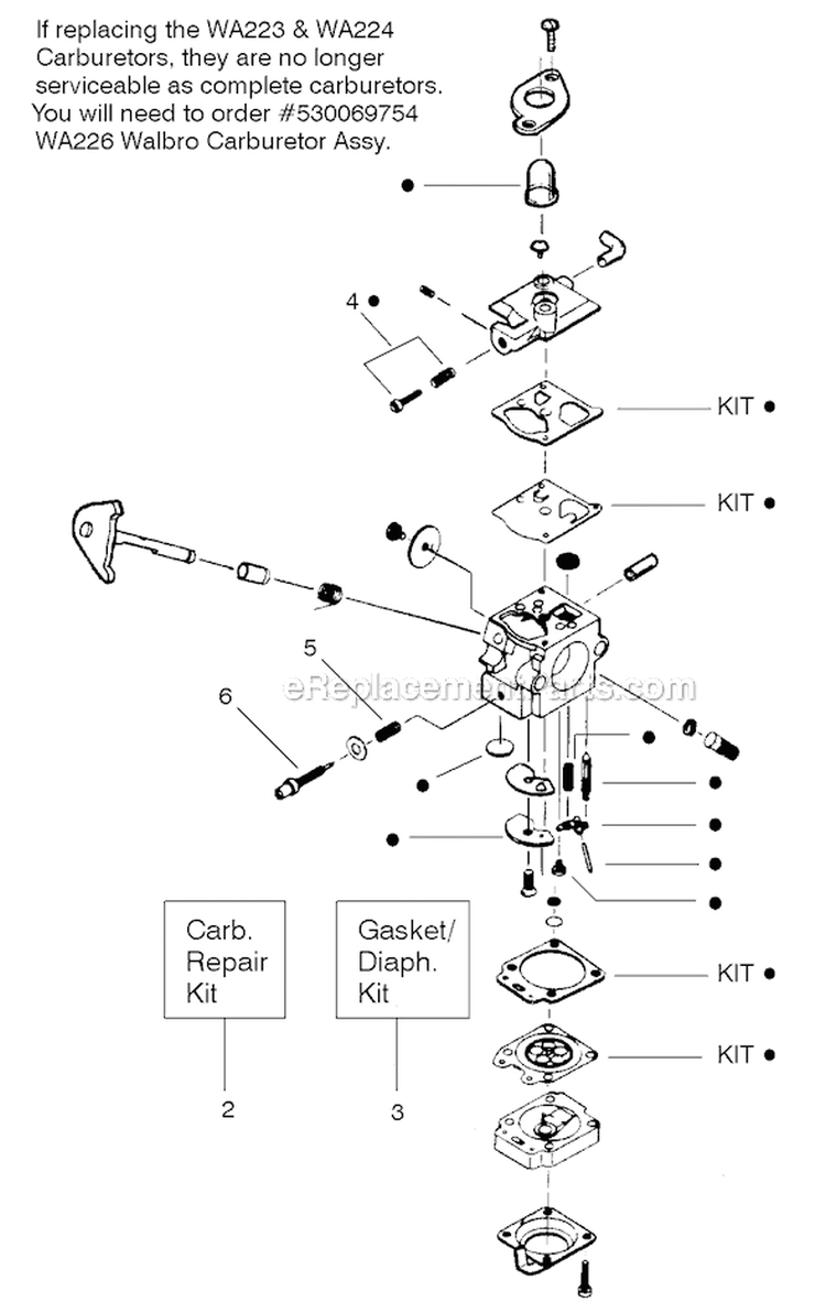 Page B Diagram and Parts List for FEATHERLITE Type 4 Weed Eater Trimmer